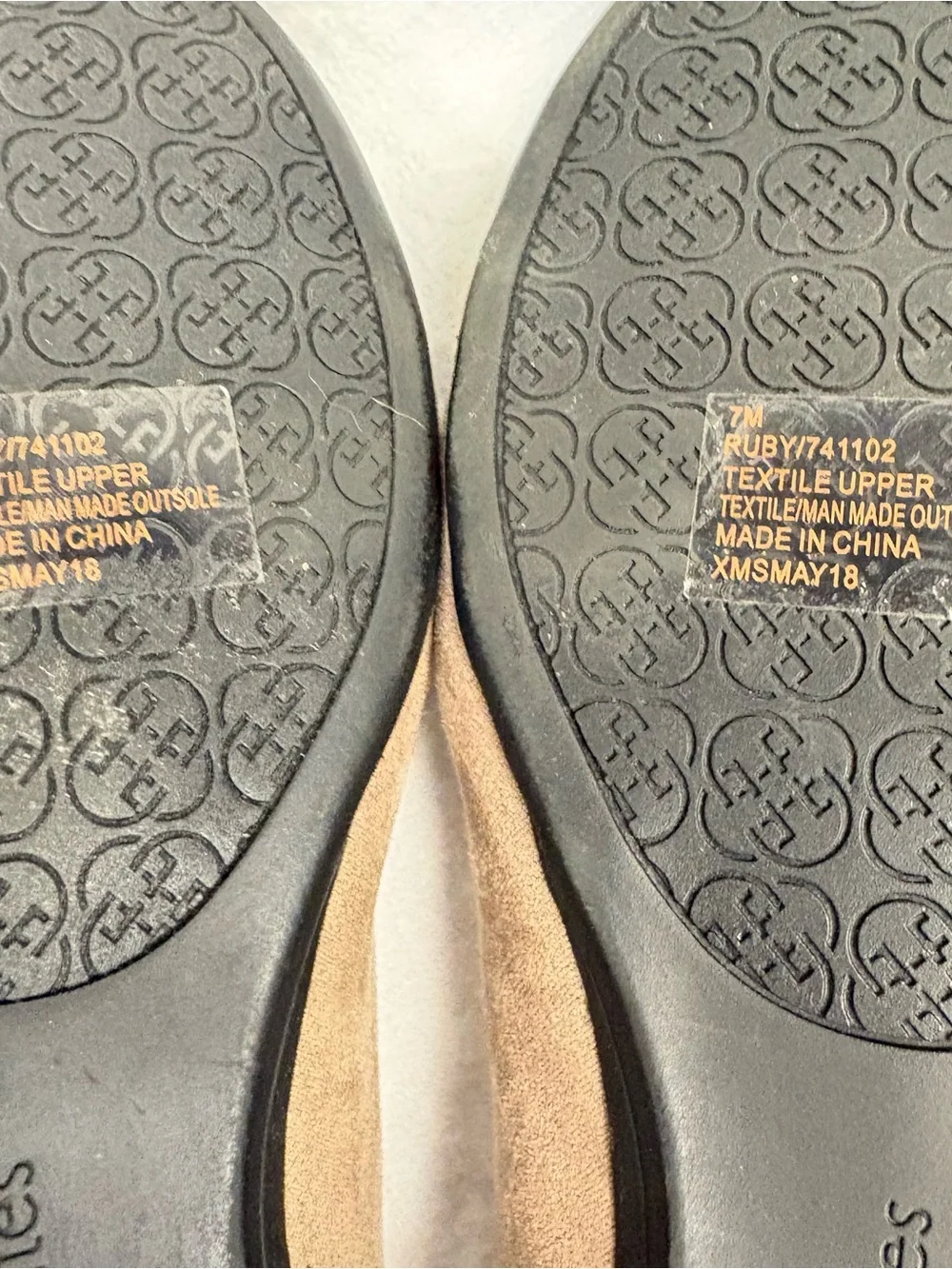 Daisy Fuentes Taupe Suede Flats with Silver Medallion